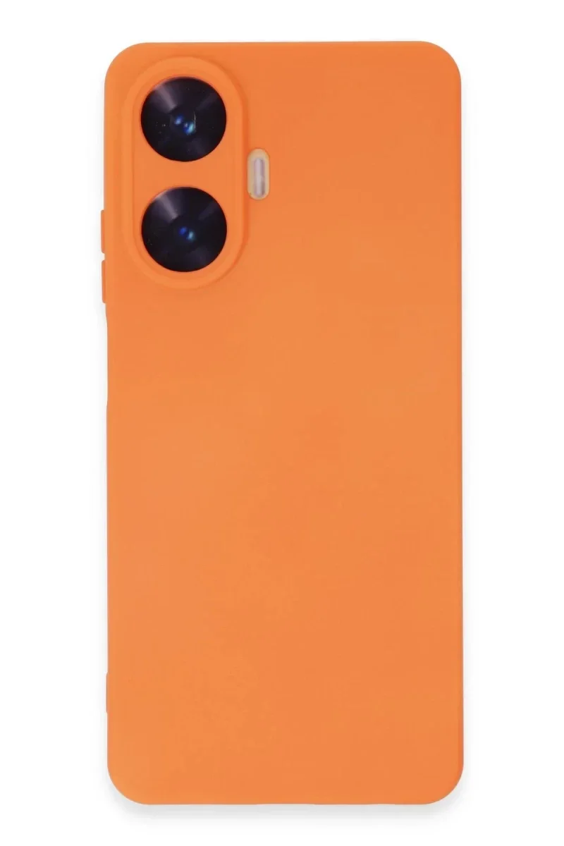 Realme C55 Kılıf Nano içi Kadife Silikon - Turuncu Realme C55 Kılıf Nano içi Kadife Silikon - Turuncu