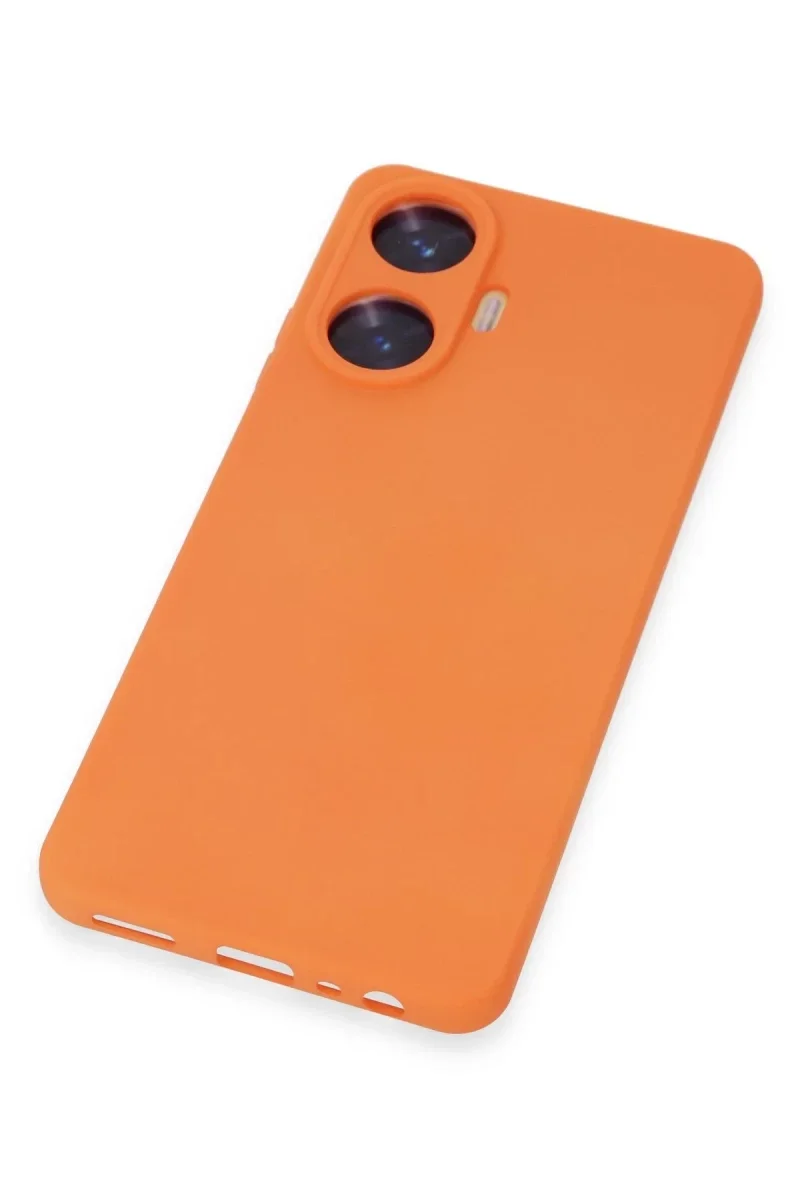 Realme C55 Kılıf Nano içi Kadife Silikon - Turuncu Realme C55 Kılıf Nano içi Kadife Silikon - Turuncu