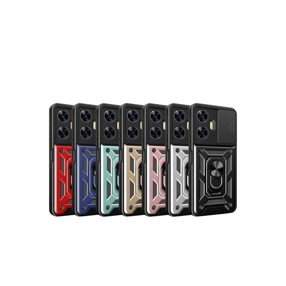 Realme C55 Kılıf Pars Lens Yüzüklü Silikon - Siyah Realme C55 Kılıf Pars Lens Yüzüklü Silikon - Siyah