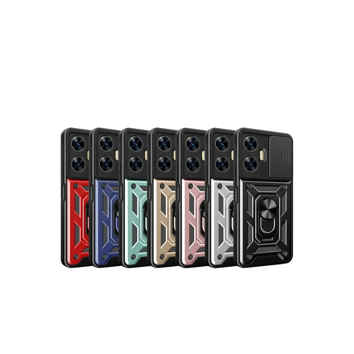 Realme C55 Kılıf Pars Lens Yüzüklü Silikon - Siyah Realme C55 Kılıf Pars Lens Yüzüklü Silikon - Siyah