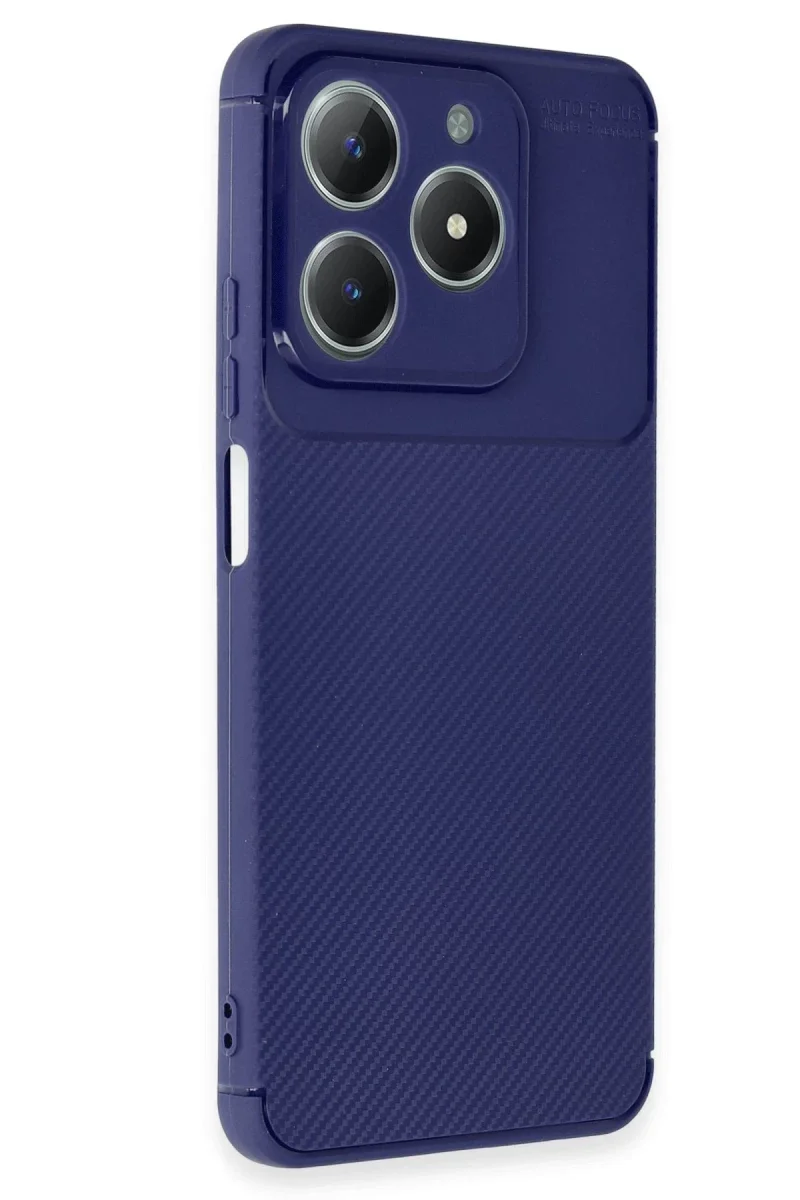 Realme C61 Kılıf Auto Focus Karbon Kapak - Lacivert Realme C61 Kılıf Auto Focus Karbon Kapak - Lacivert