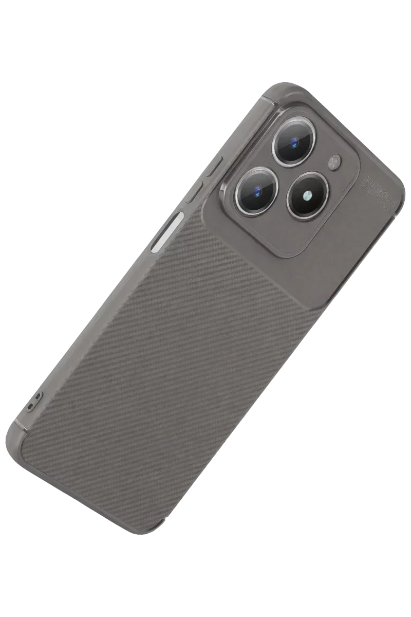 Realme C61 Kılıf Auto Focus Karbon Kapak - Gri