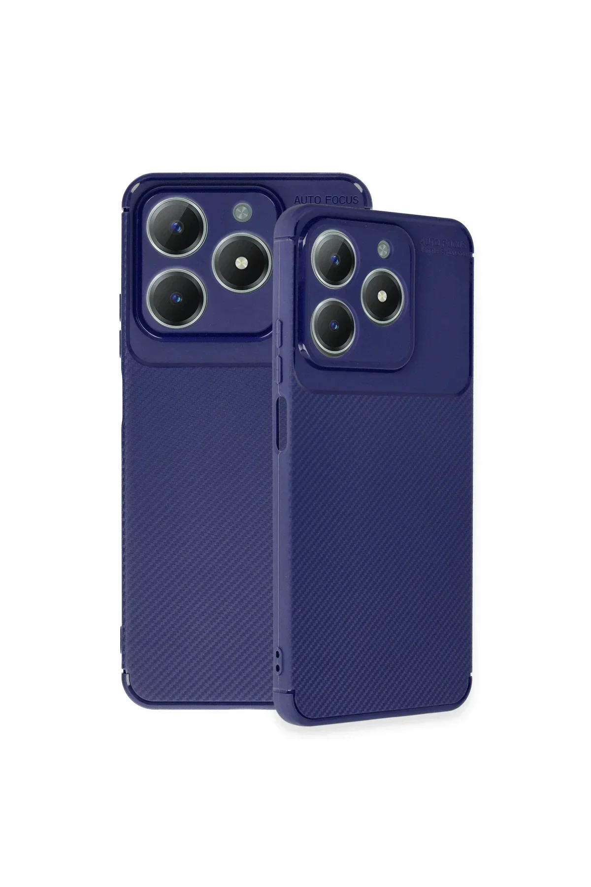 Realme C61 Kılıf Auto Focus Karbon Kapak - Lacivert Realme C61 Kılıf Auto Focus Karbon Kapak - Lacivert