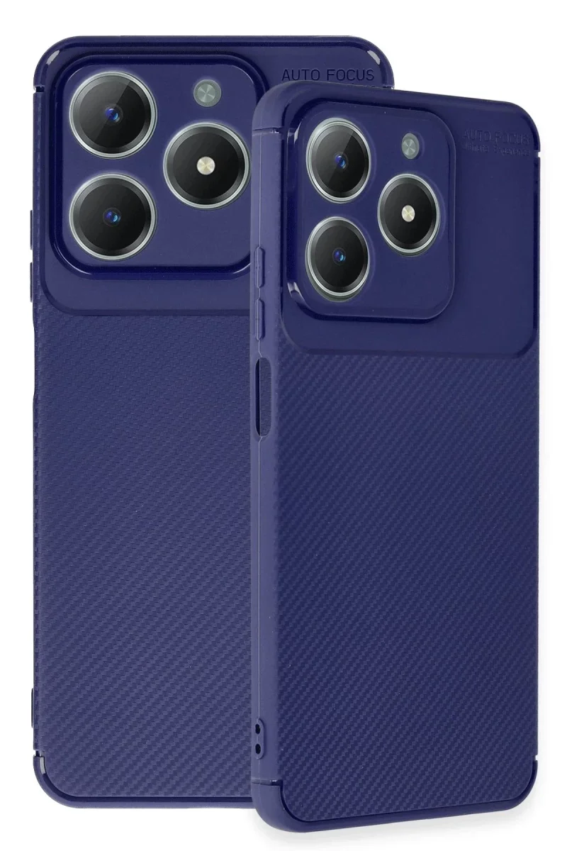 Realme C61 Kılıf Auto Focus Karbon Kapak - Lacivert Realme C61 Kılıf Auto Focus Karbon Kapak - Lacivert