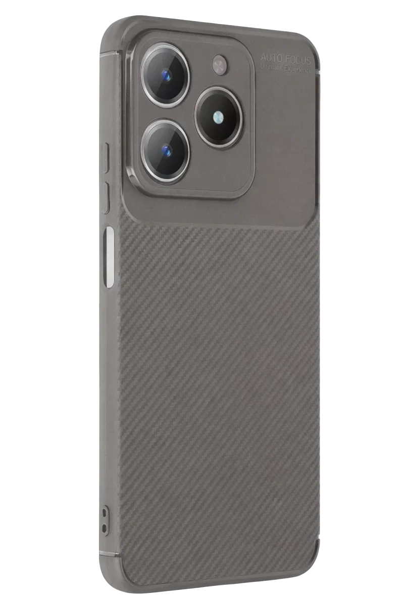 Realme C61 Kılıf Auto Focus Karbon Kapak - Gri