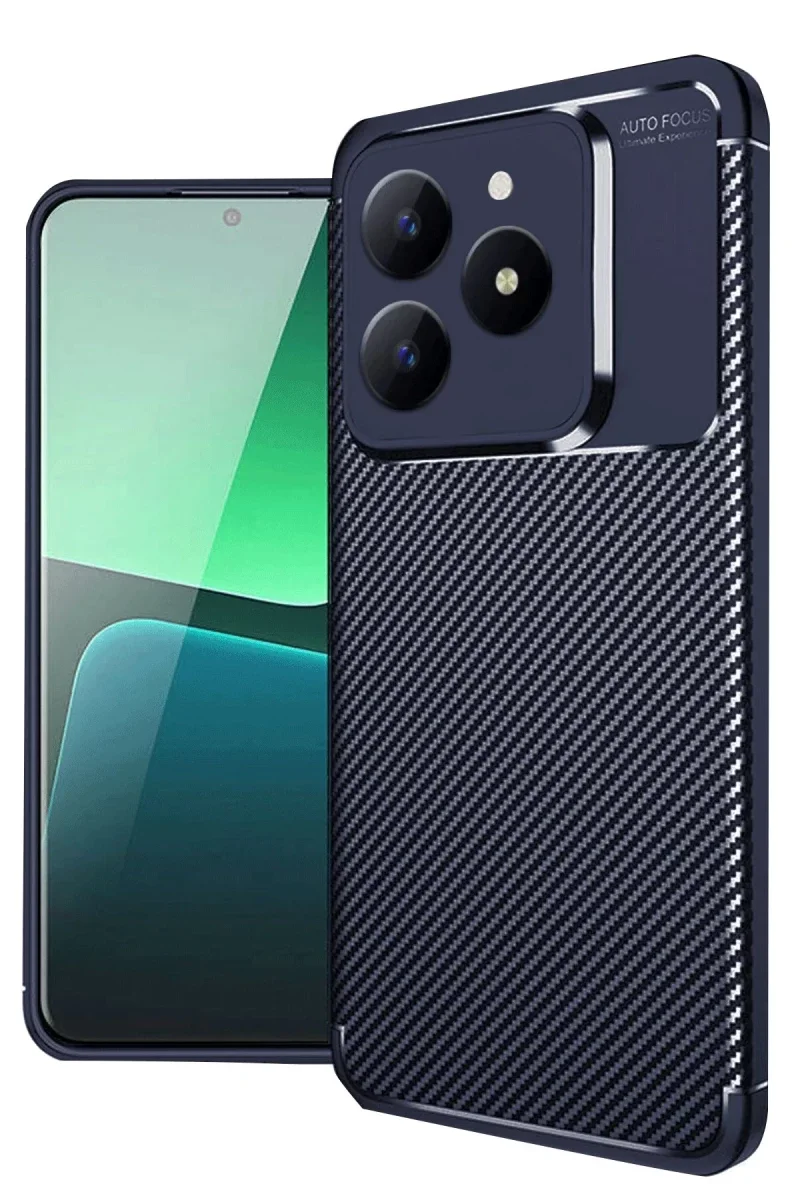 Realme C61 Kılıf Auto Focus Karbon Kapak - Lacivert Realme C61 Kılıf Auto Focus Karbon Kapak - Lacivert