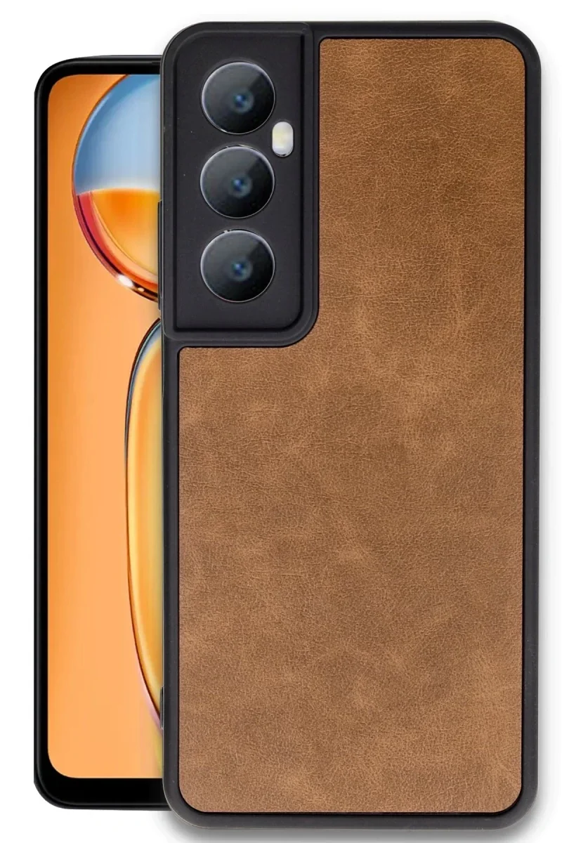 Realme C65 Kılıf Aras Deri Kapak - Taba Realme C65 Kılıf Aras Deri Kapak - Taba