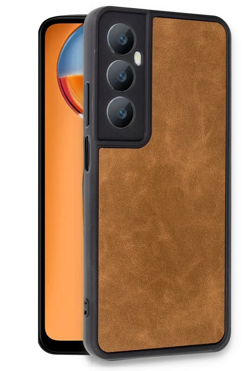 Realme C65 Kılıf Aras Deri Kapak - Taba Realme C65 Kılıf Aras Deri Kapak - Taba