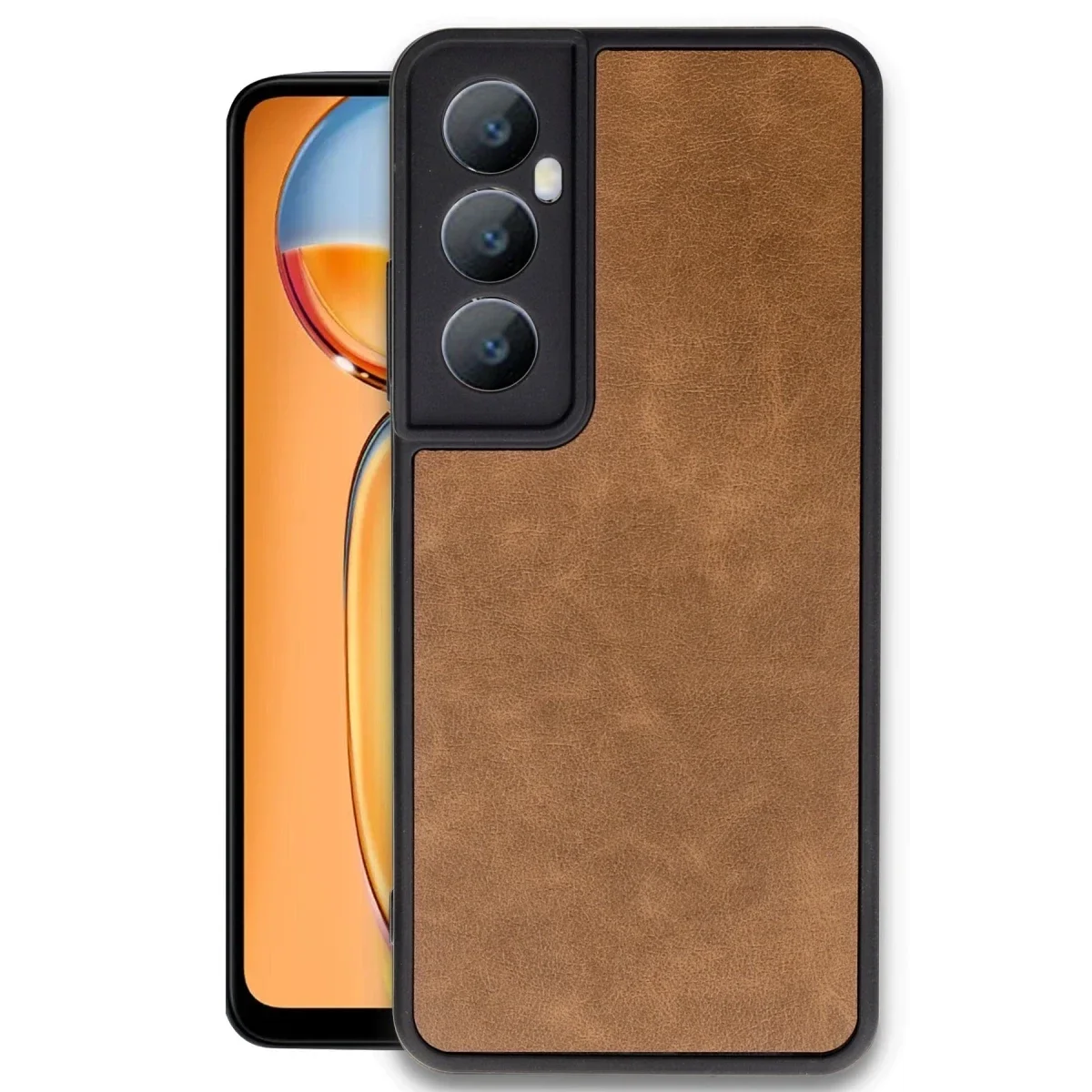 Realme C65 Kılıf Aras Deri Kapak - Taba Realme C65 Kılıf Aras Deri Kapak - Taba