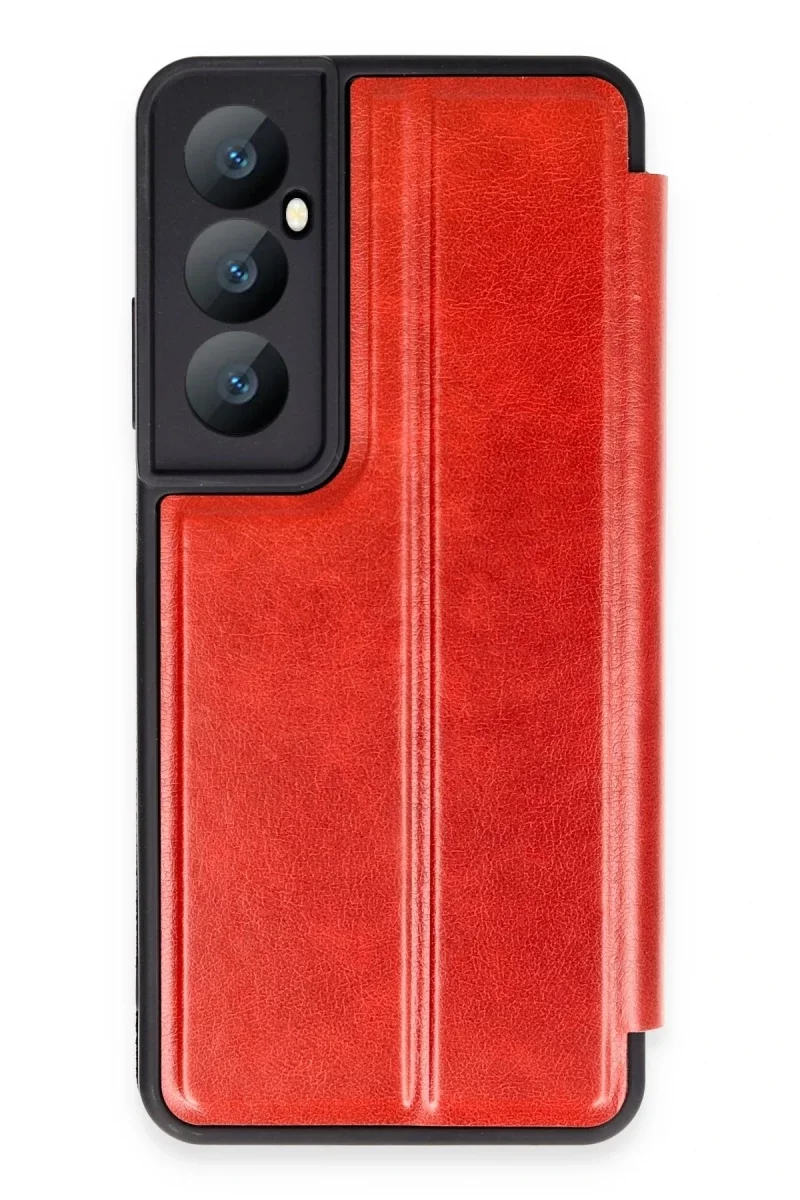 Realme C65 Kılıf Flip Cover - Kırmızı