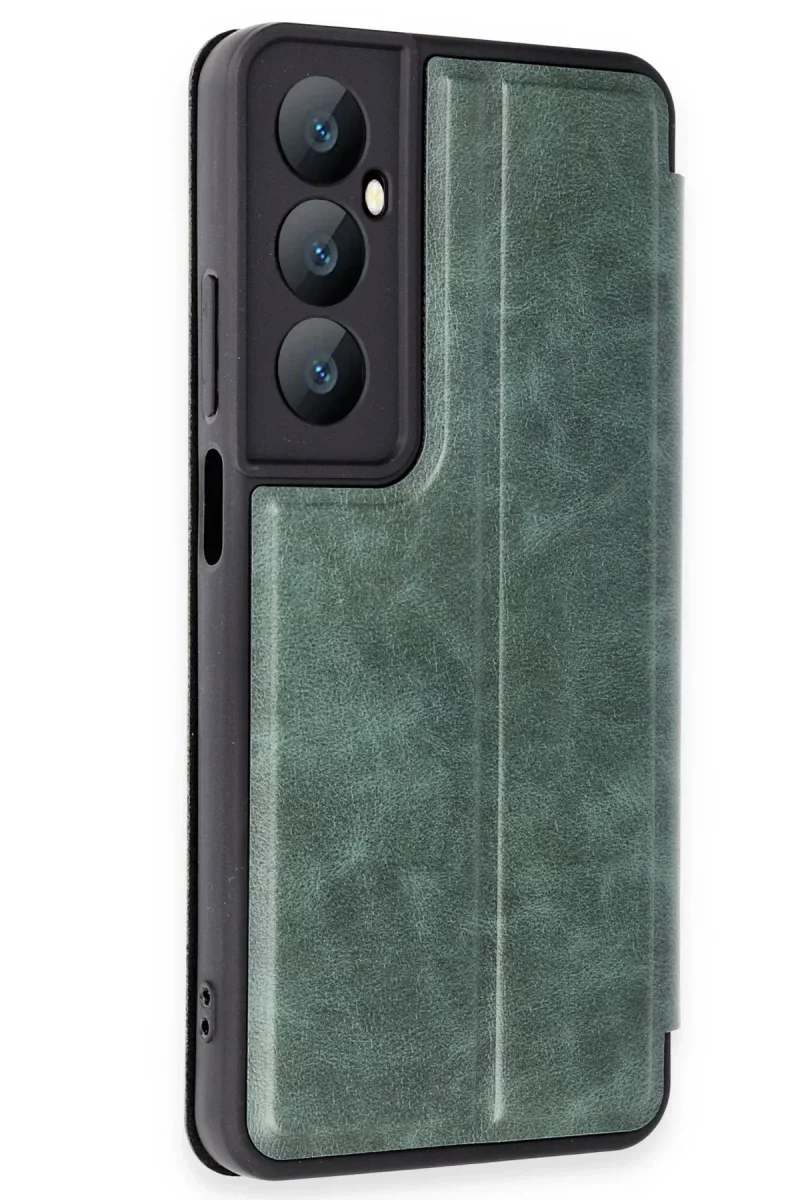Realme C65 Kılıf Flip Cover - Koyu Yeşil Realme C65 Kılıf Flip Cover - Koyu Yeşil