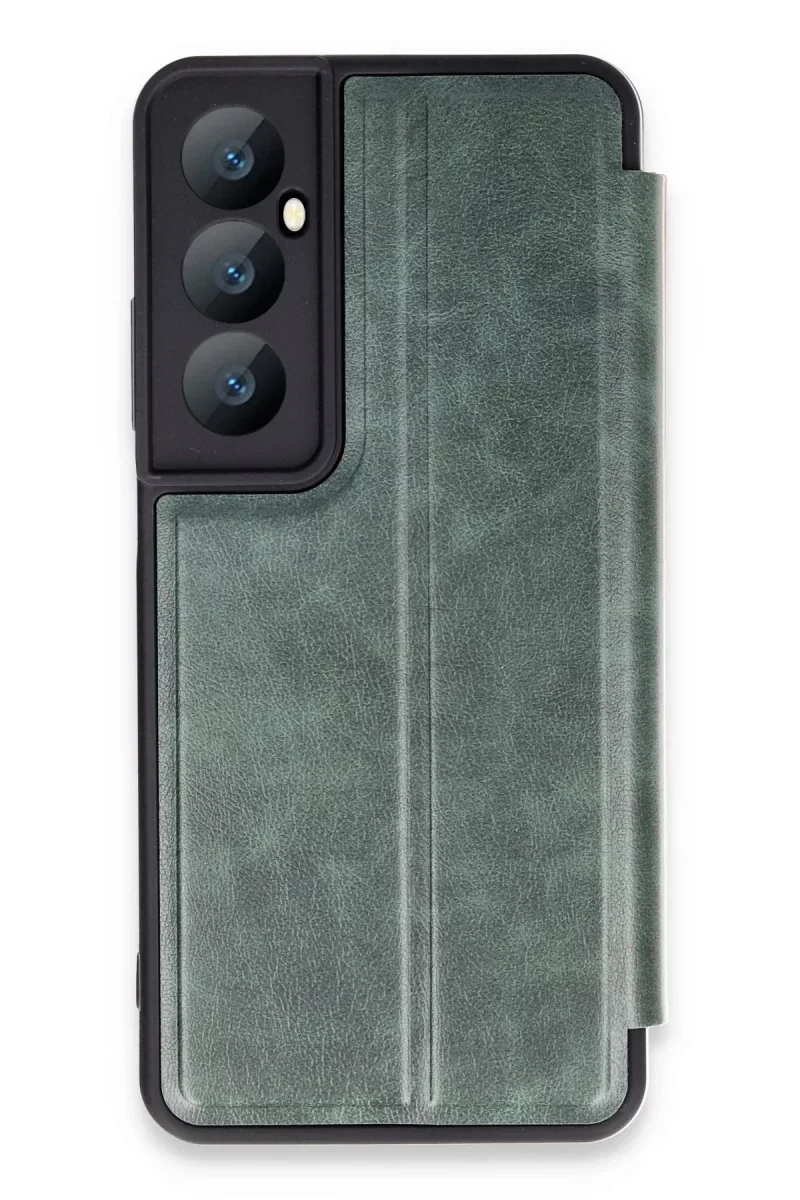 Realme C65 Kılıf Flip Cover - Koyu Yeşil Realme C65 Kılıf Flip Cover - Koyu Yeşil