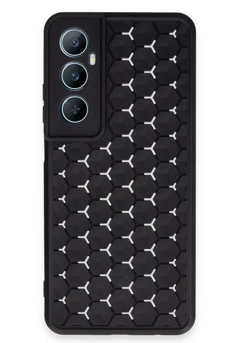 Realme C65 Kılıf Petek Silikon Kapak - Siyah