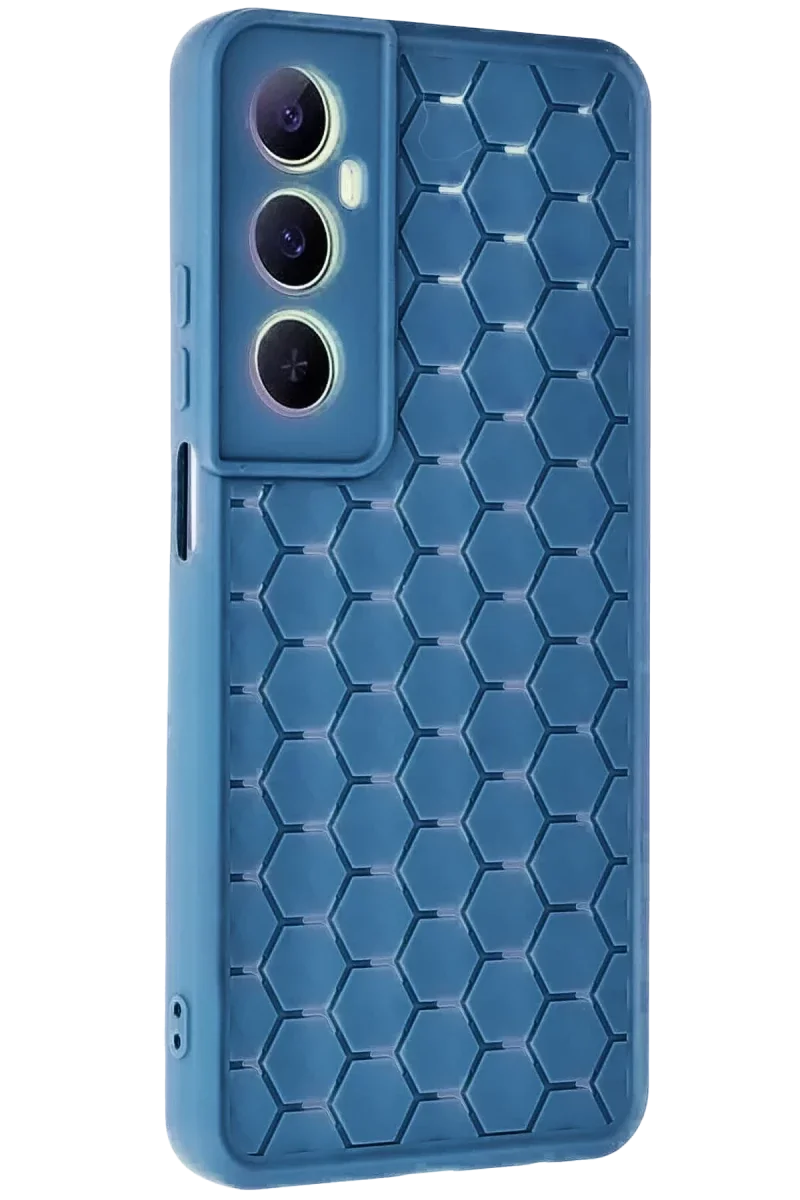 Realme C65 Kılıf Petek Silikon Kapak - Mavi Realme C65 Kılıf Petek Silikon Kapak - Mavi