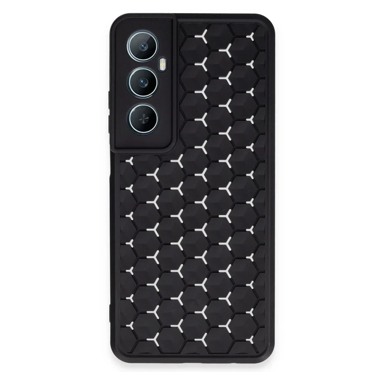 Realme C65 Kılıf Petek Silikon Kapak - Siyah