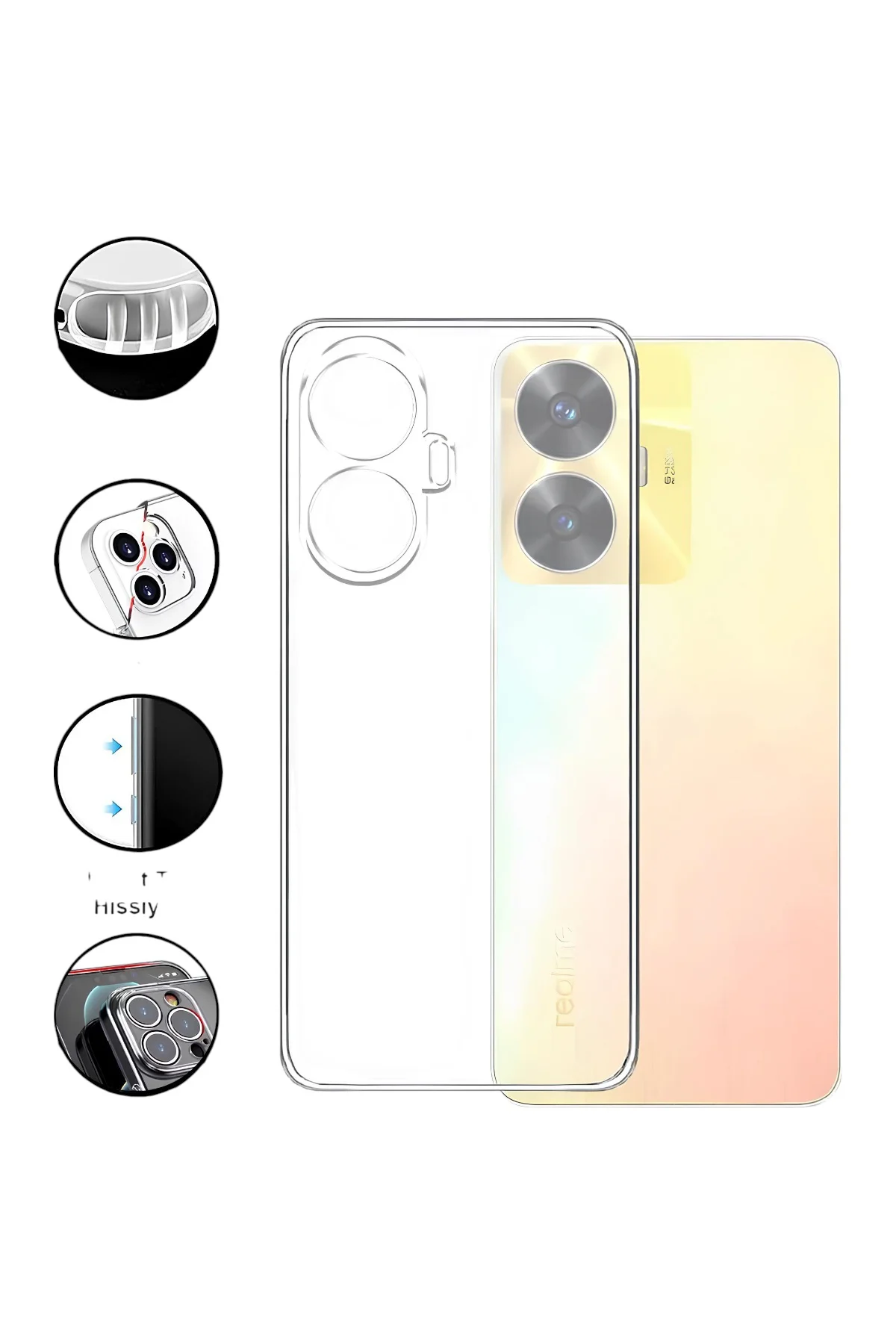 Realme C65 Premium Şeffaf Silikon Kılıf