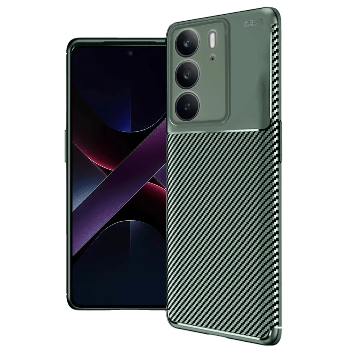 Realme C75 4g Auto Focus Karbon Kapak - Koyu Yeşil