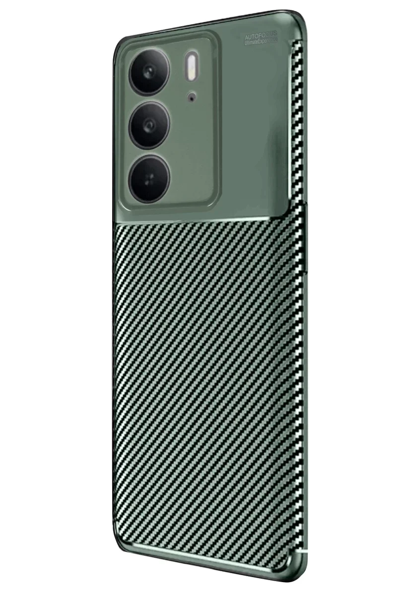 Realme C75 4G Auto Focus Karbon Kapak - Koyu Yeşil