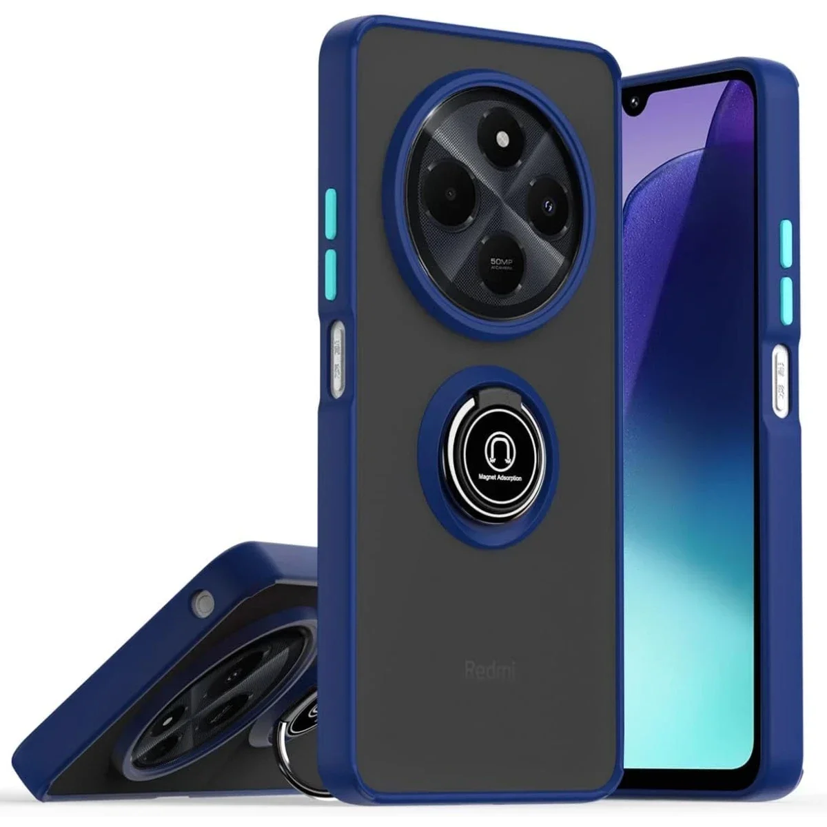 Realme C75 4G Kılıf Montreal Yüzüklü Silikon Kapak - Lacivert