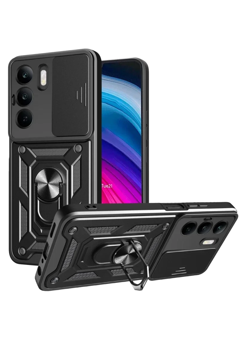 Realme C75 4G Kılıf Pars Lens Yüzüklü Silikon - Siyah Realme C75 4G Kılıf Pars Lens Yüzüklü Silikon - Siyah