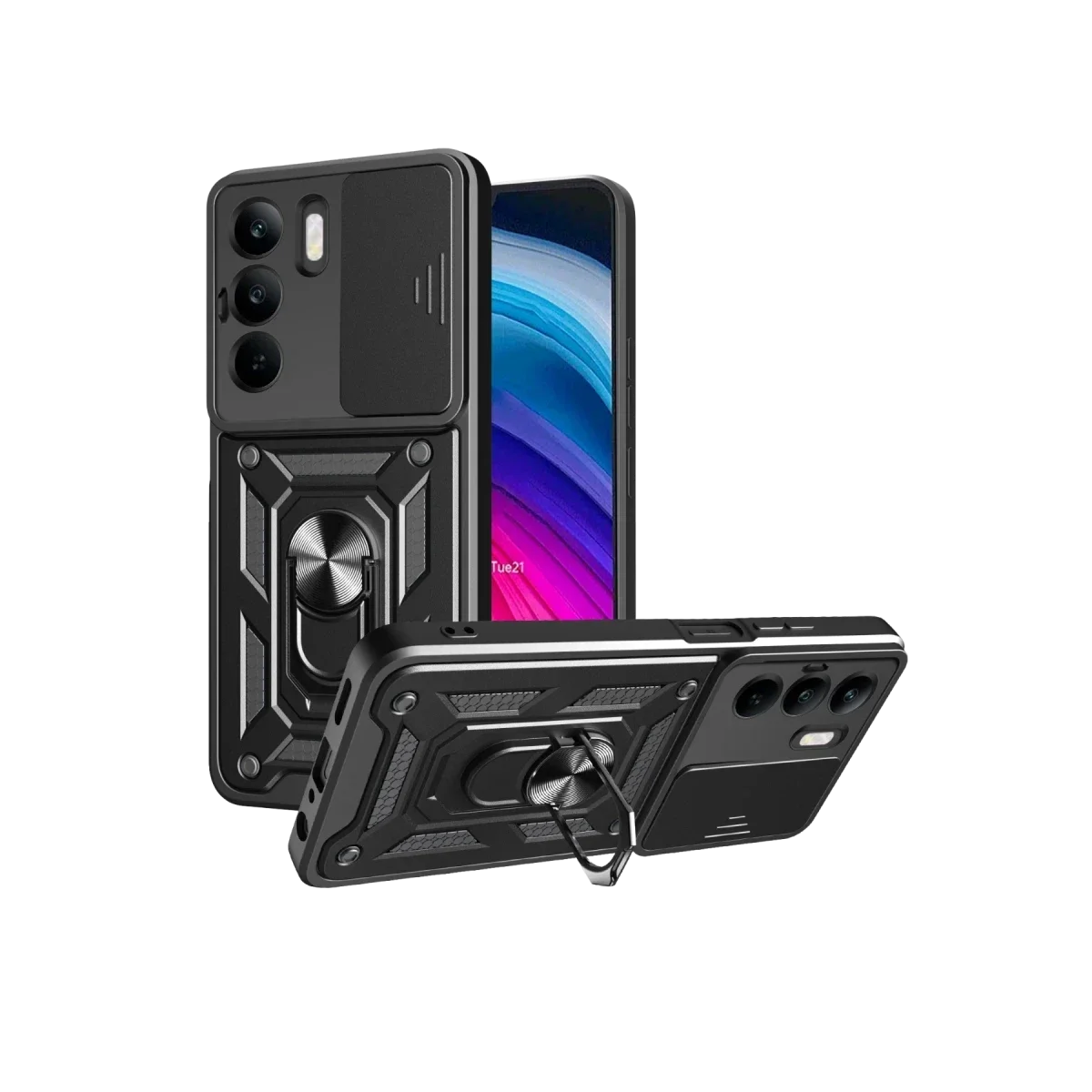 Realme C75 4G Kılıf Pars Lens Yüzüklü Silikon - Siyah Realme C75 4G Kılıf Pars Lens Yüzüklü Silikon - Siyah