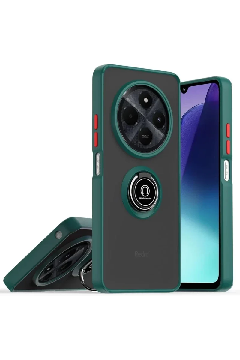 Realme C75 4G Kılıf Montreal Yüzüklü Silikon Kapak - Yeşil Realme C75 4G Kılıf Montreal Yüzüklü Silikon Kapak - Yeşil