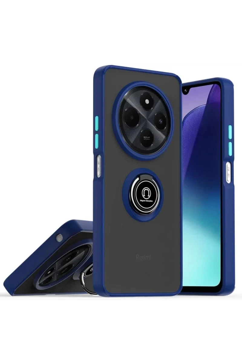 Realme C75 4G Kılıf Montreal Yüzüklü Silikon Kapak - Lacivert