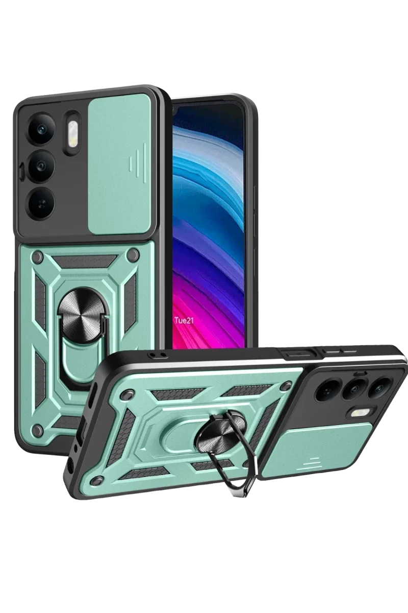 Realme C75 4G Kılıf Pars Lens Yüzüklü Silikon - Yeşil Realme C75 4G Kılıf Pars Lens Yüzüklü Silikon - Yeşil