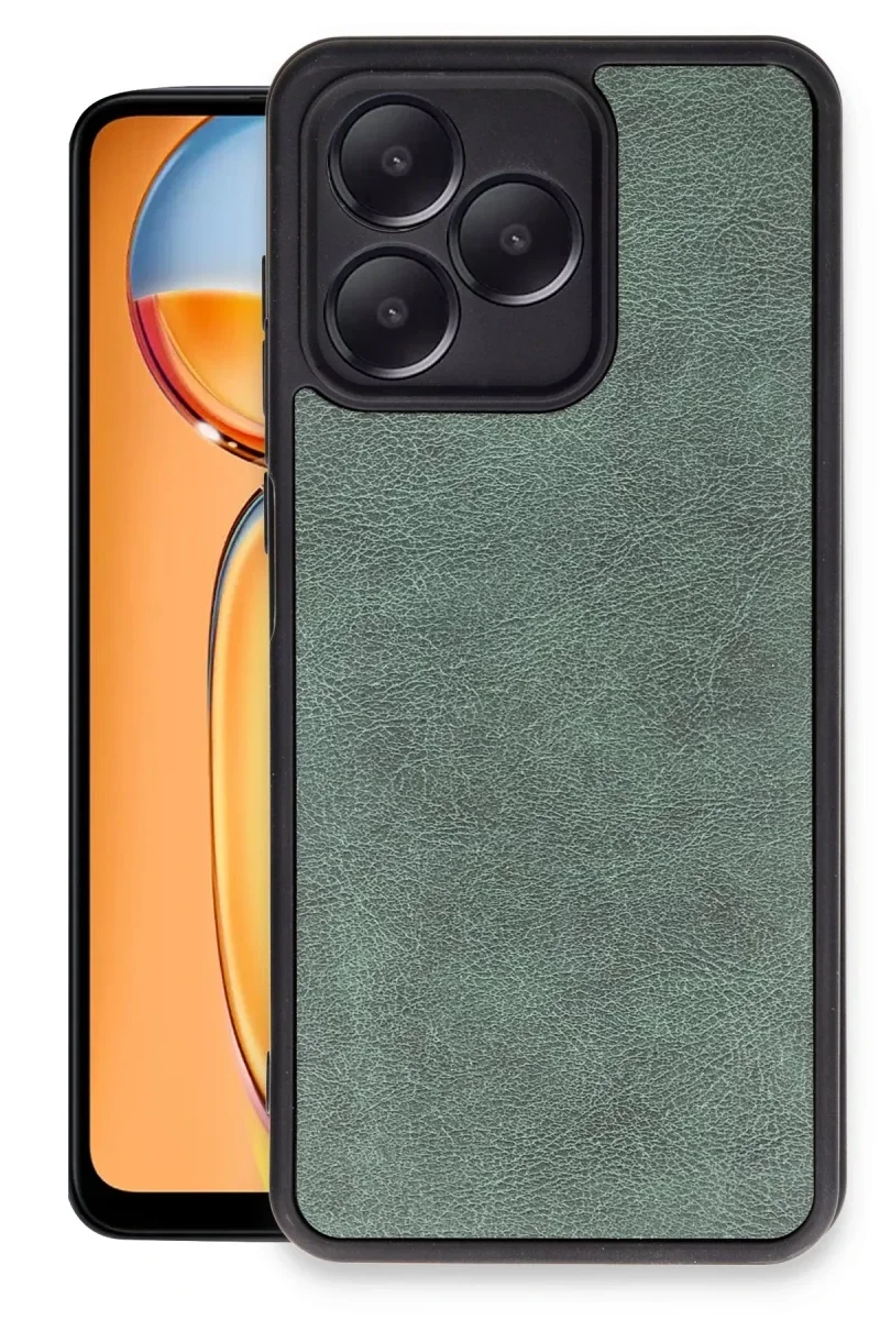 Realme Note 50 4G Kılıf Aras Deri Kapak - Koyu Yeşil