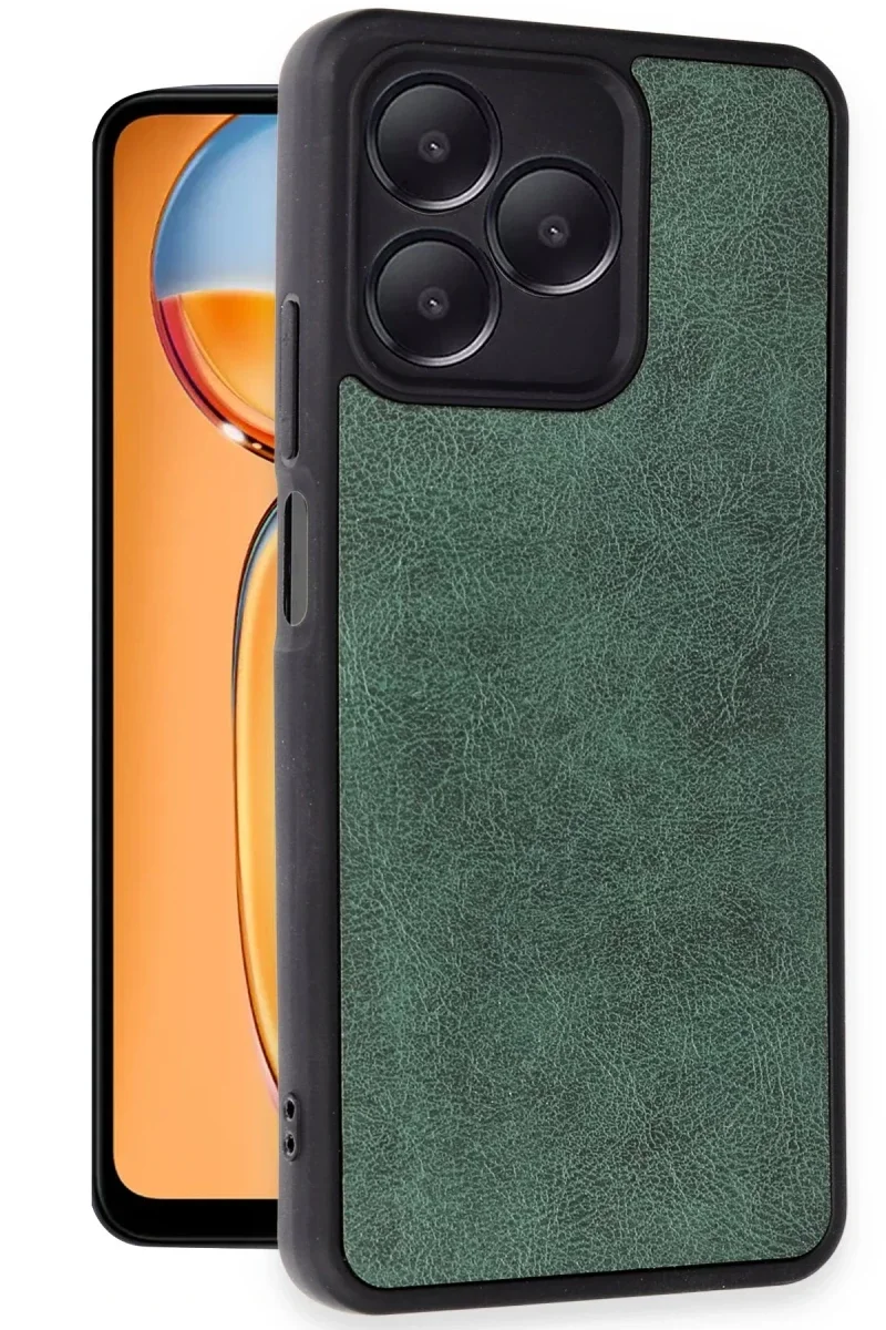 Realme Note 50 4G Kılıf Aras Deri Kapak - Koyu Yeşil