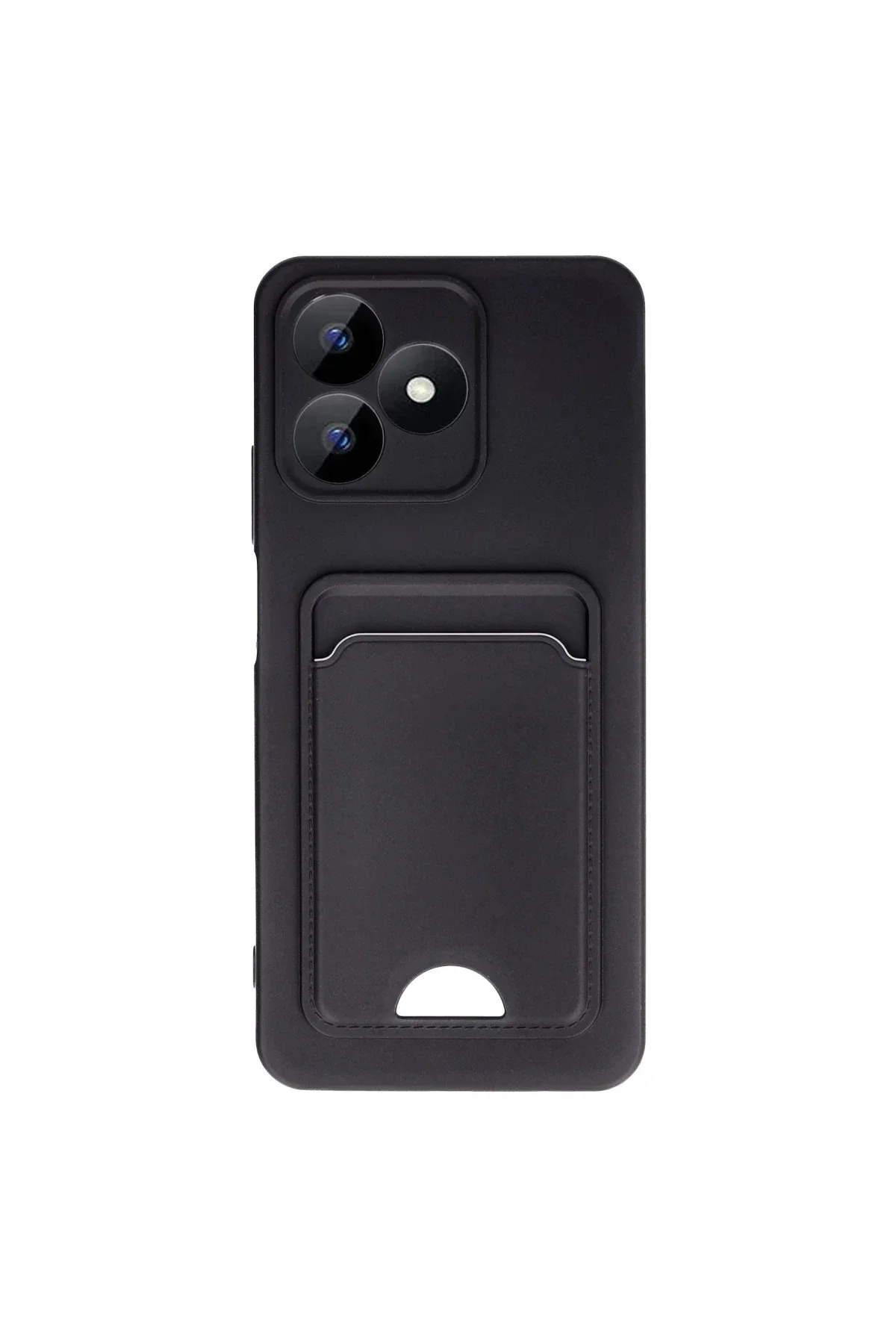 Realme Note 50 4G Kılıf Kelvin Kartvizitli Silikon - Siyah