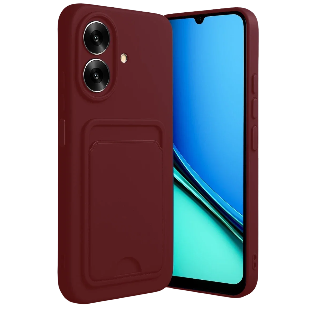 Realme Note 60 Kelvin Kartvizitli Silikon - Bordo Realme Note 60 Kelvin Kartvizitli Silikon - Bordo