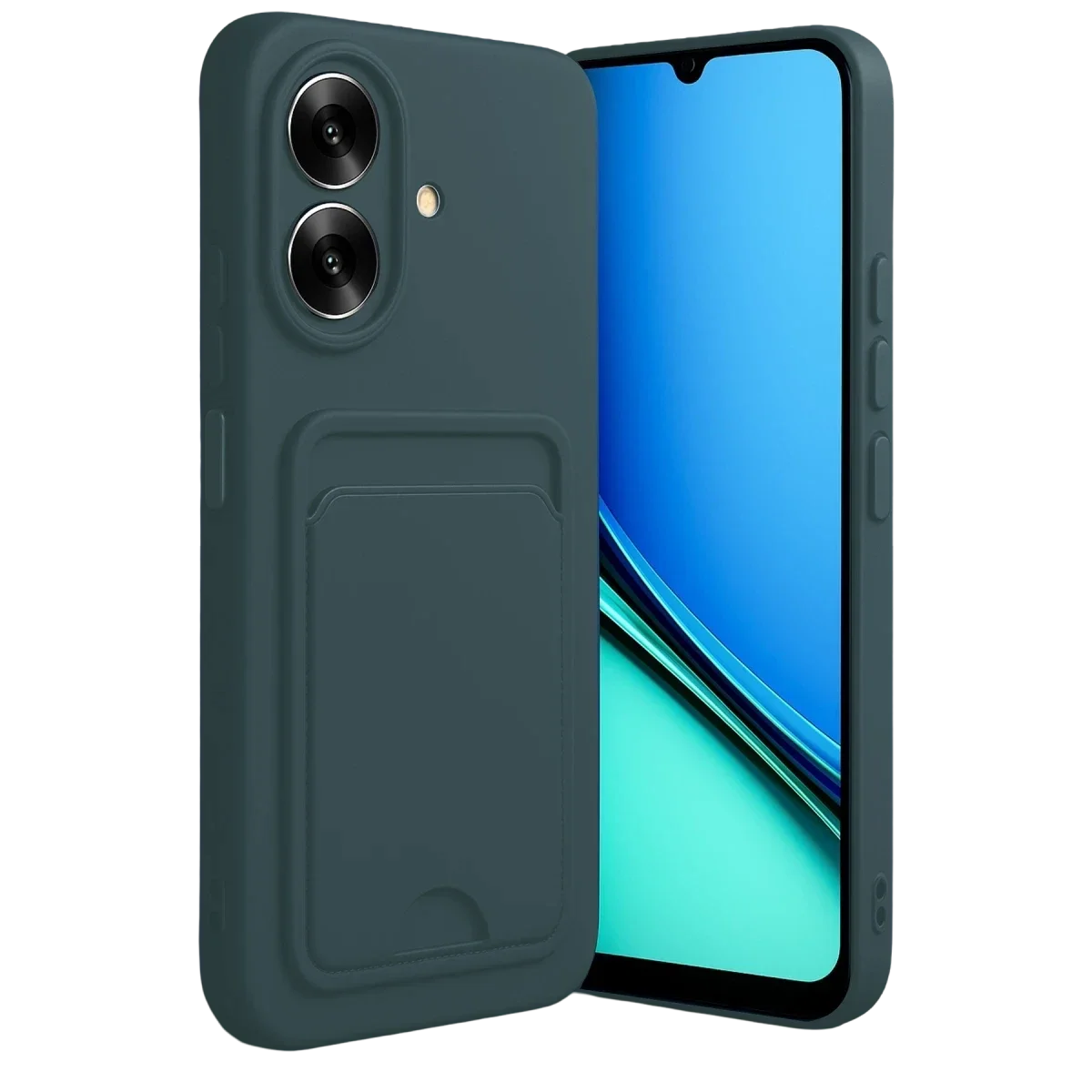 Realme Note 60 Kelvin Kartvizitli Silikon - Koyu Yeşil Realme Note 60 Kelvin Kartvizitli Silikon - Koyu Yeşil