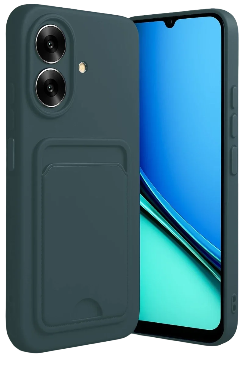 Realme Note 60 Kelvin Kartvizitli Silikon - Koyu Yeşil Realme Note 60 Kelvin Kartvizitli Silikon - Koyu Yeşil
