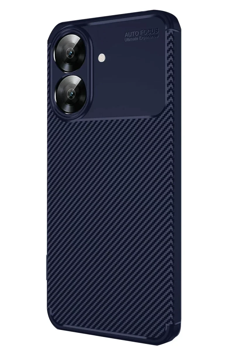 Realme Note 60 Kılıf Auto Focus Karbon Kapak - Lacivert