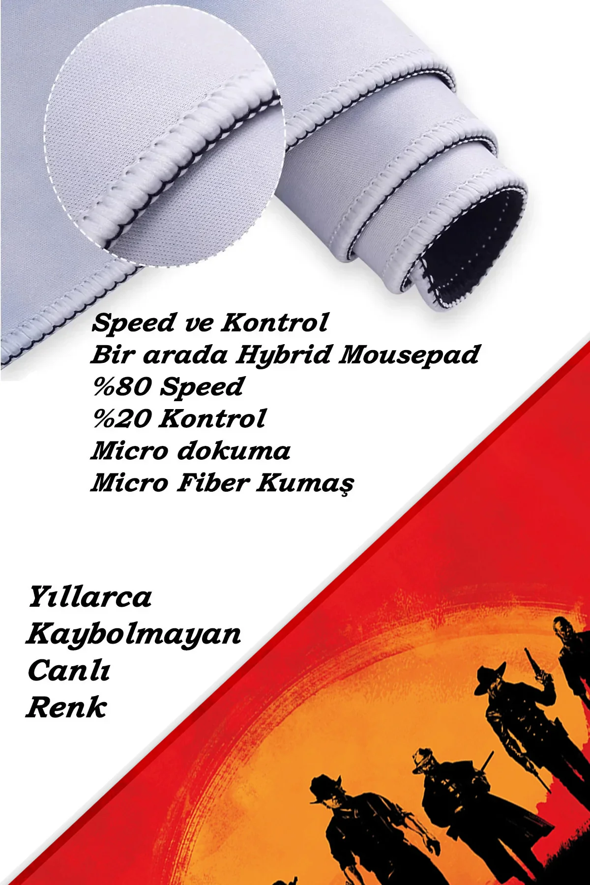 Red Dead Redemption Oyun Gaming Klavye Mouse Pad Masa Matı 70x30 