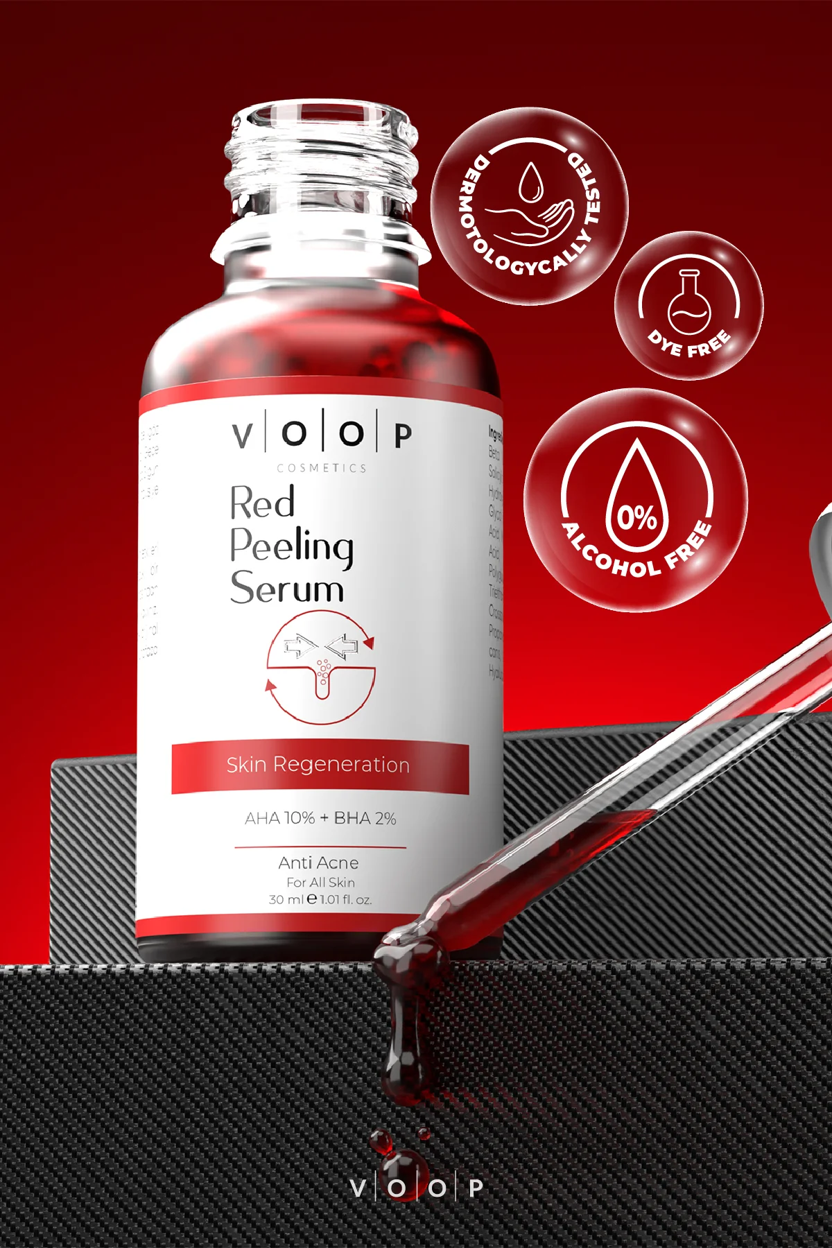 Red Peeling Serum 30 ml | Cilt Tonu Eşitleyici Ve Yenileyici | %10 Aha, %2 Bha