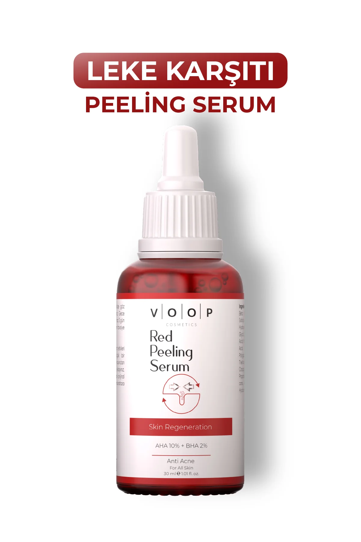 Red Peeling Serum 30 ml | Cilt Tonu Eşitleyici Ve Yenileyici | %10 Aha, %2 Bha