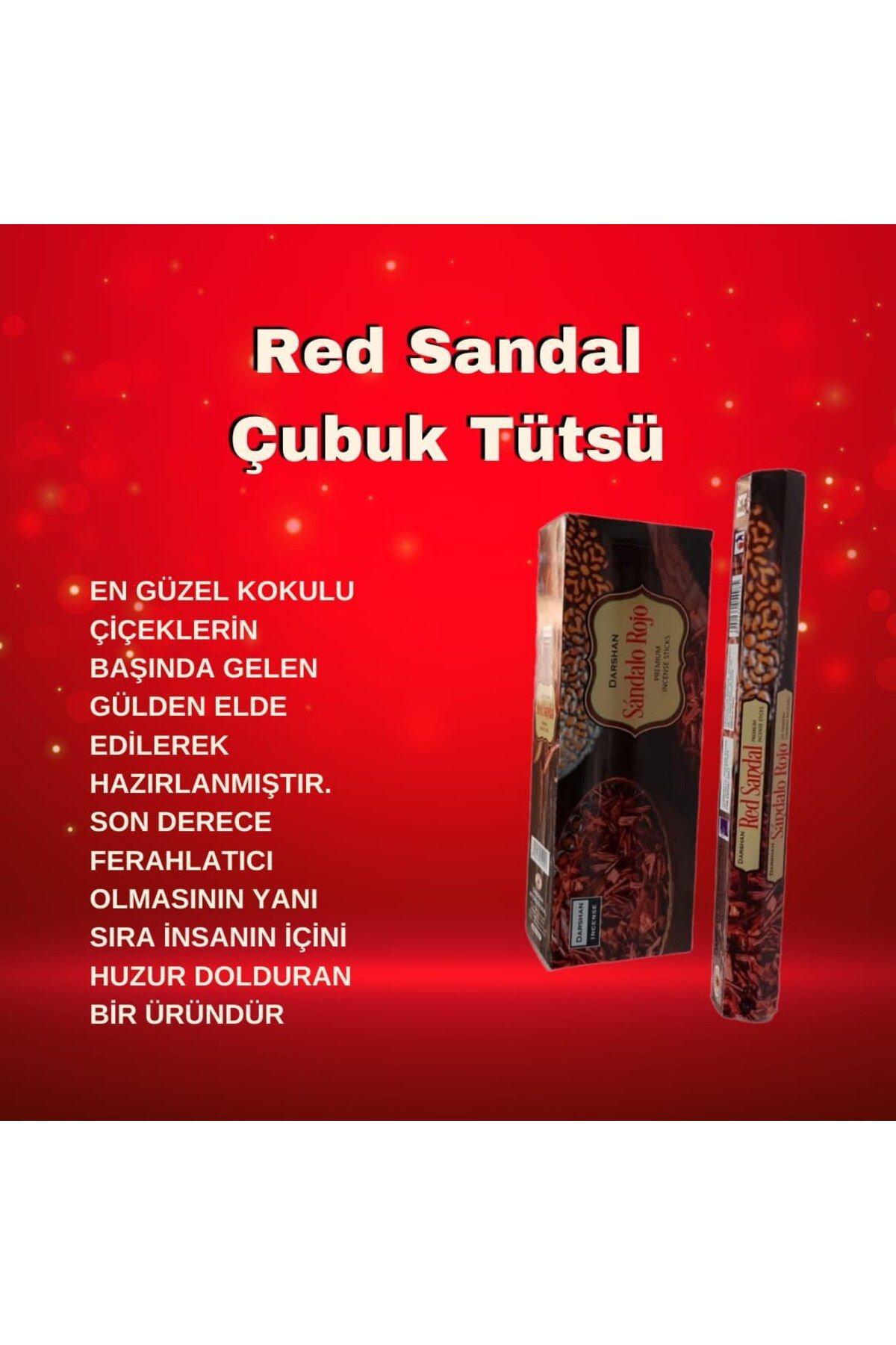 Darshan Red Sandal   ( Kırmızı Sandal ) Tütsü 20 Çubuk