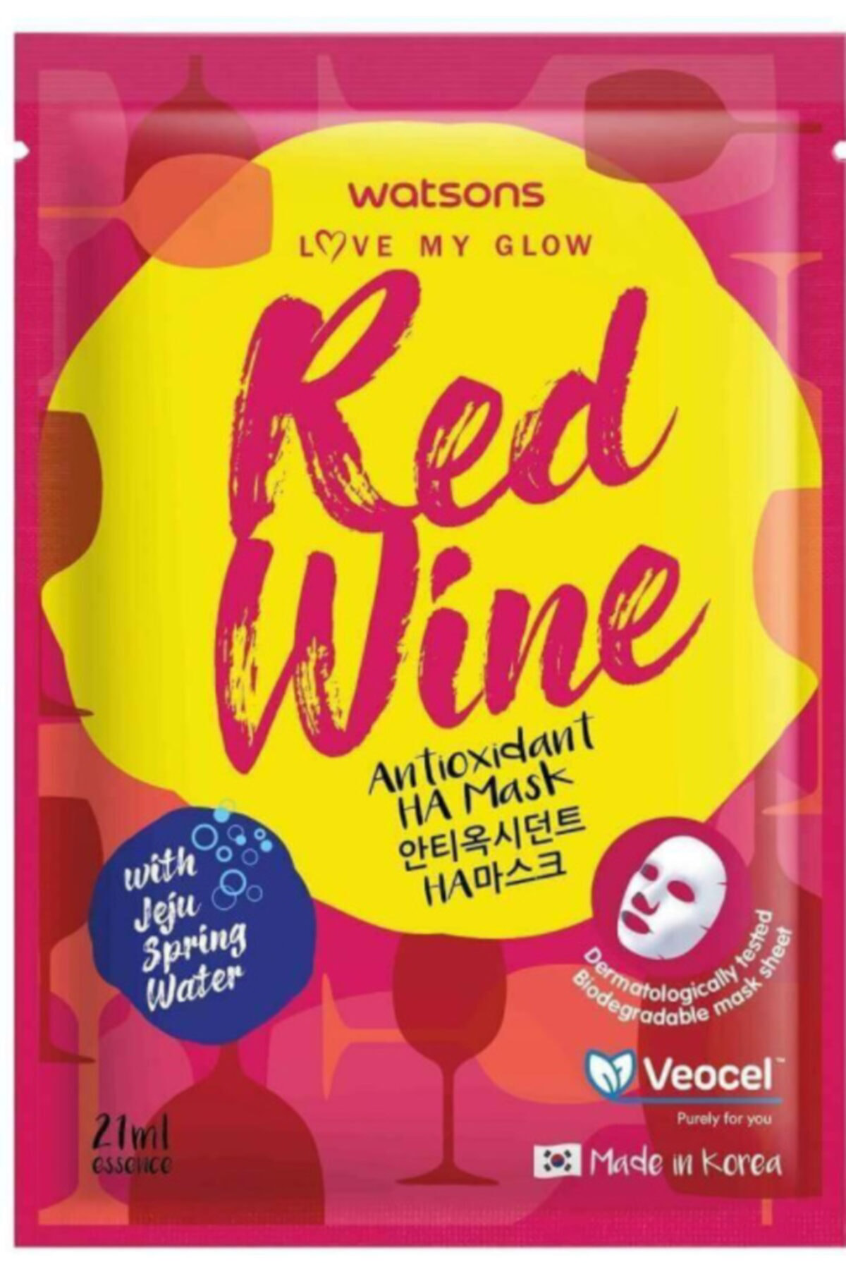 Red Wine Ha Antioksidan Kağıt Maske