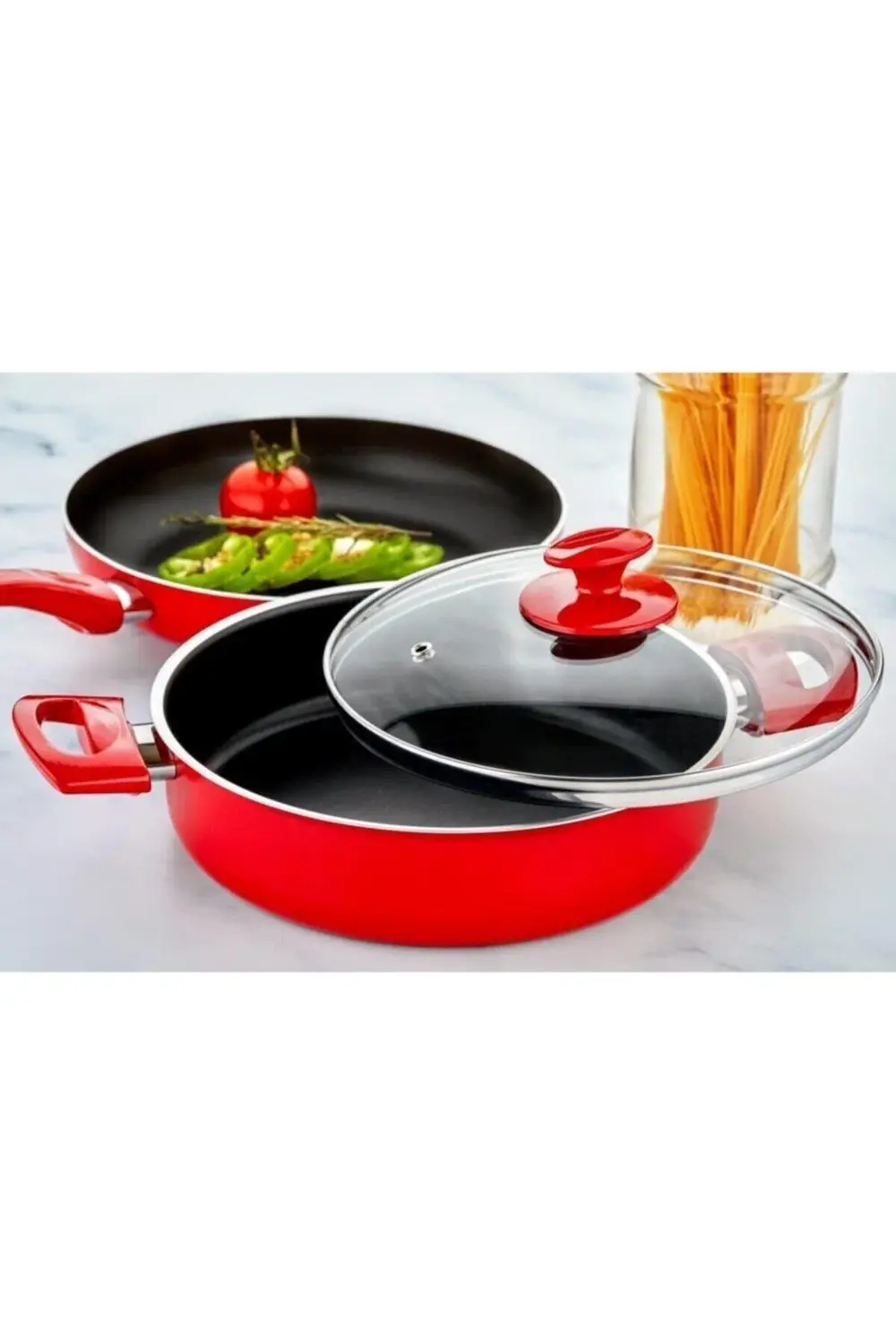 Redio 30 Cm Karnıyarık Tencere Kırmızı Renk
