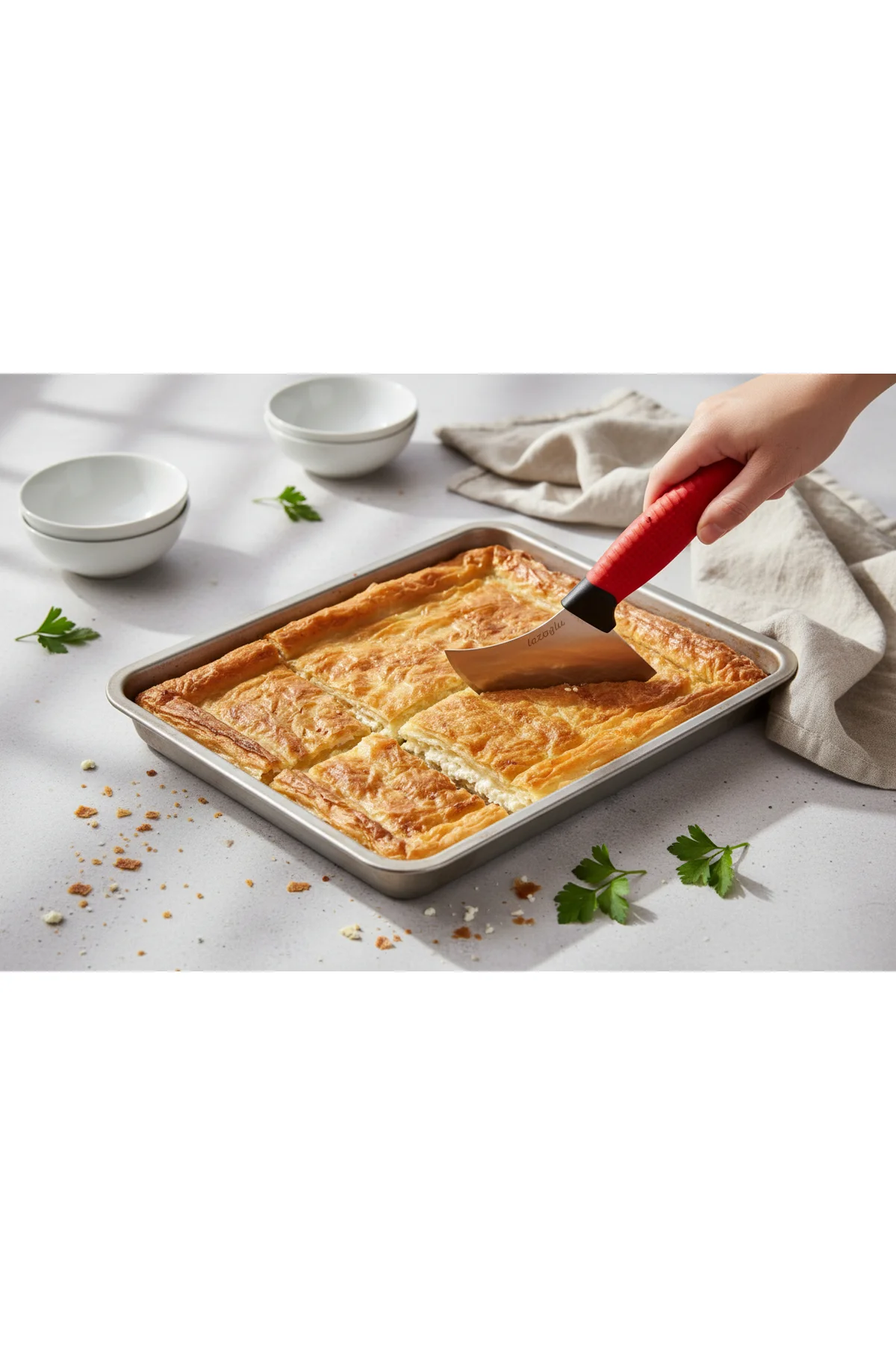 RedMaster Serisi Börek Bıçağı-Dalgalı Ağız | Profesyonel Kullanım