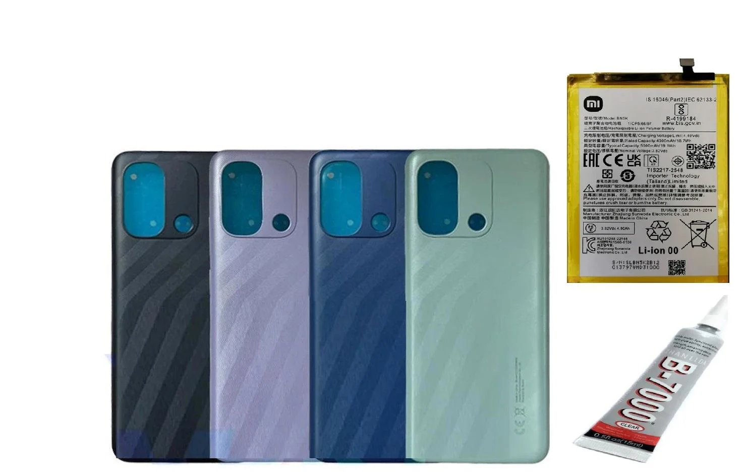 Redmi 12C Arka Batarya Kapağı ,batarya Ve B7000 Ya