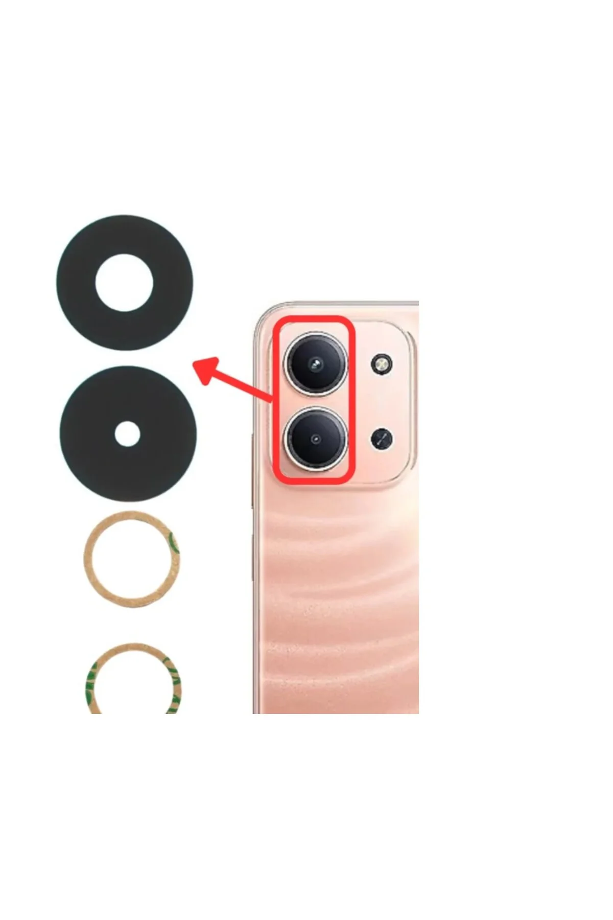 Redmi 15C 4g Kamera Lensi Cam - Kamera Camı - Yapışkanlı - 25078RA3EA 25078RA3E Uyumlu