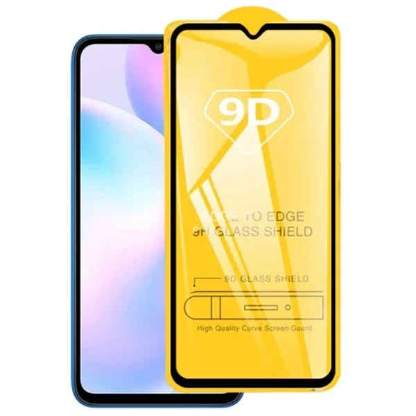 Redmi 9 9D Full Glue Temper Cam - Darbe Emici Ultra İnce Ekran Koruyucu