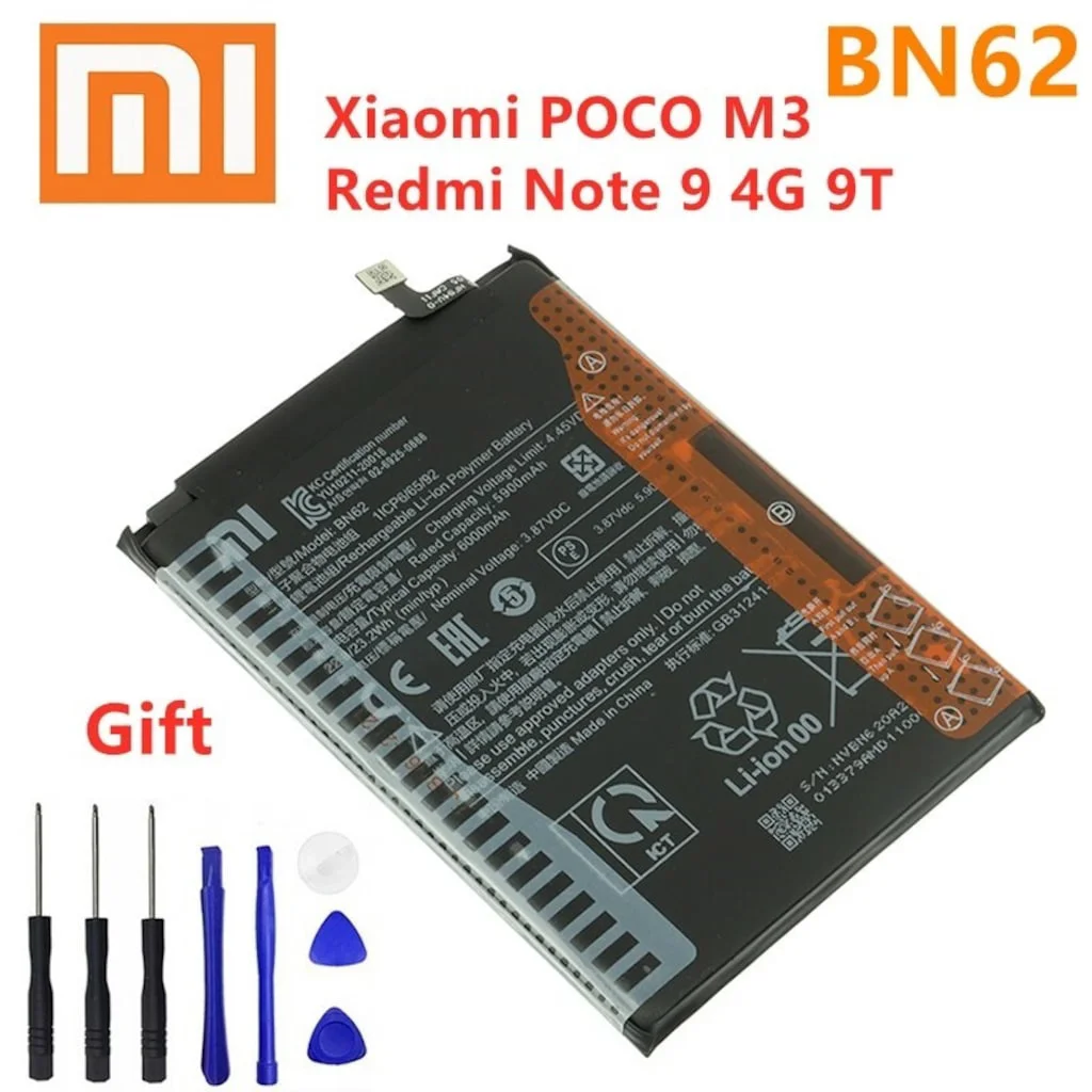 Redmi 9t Pil Batarya Bn62 + Tamir Seti Redmi 9t Pil Batarya Bn62 + Tamir Seti