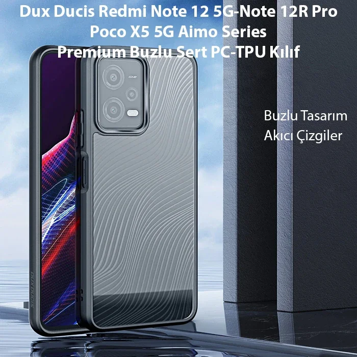 Redmi Note 12 5G / Note 12R Pro / Poco X5 5G Buzlu Sert PC-TPU Kılıf - Darbeye Dayanıklı Premium Koruma