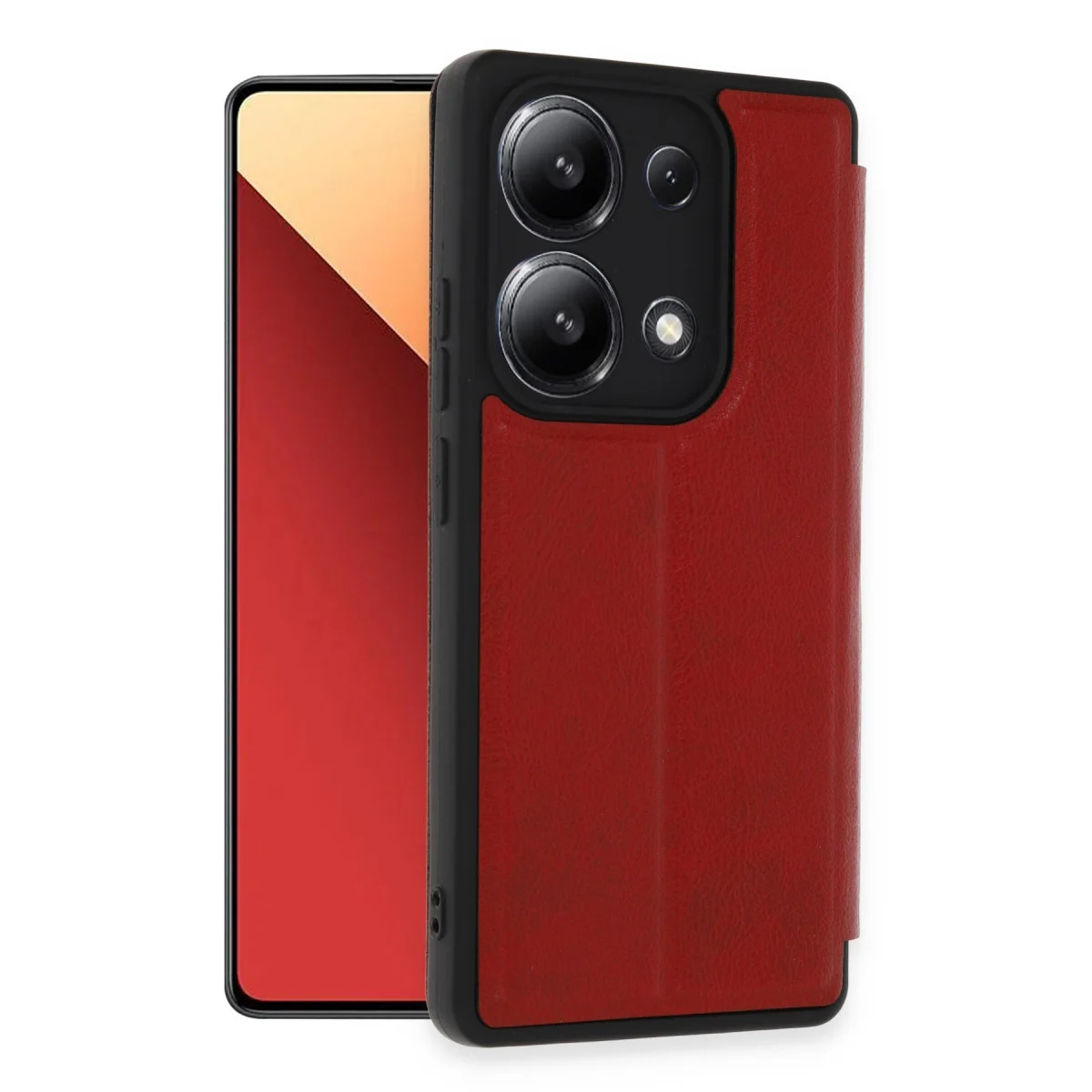 Redmi Note 13 4G Kırmızı Flip Cover - Şık ve Korumalı Kılıf