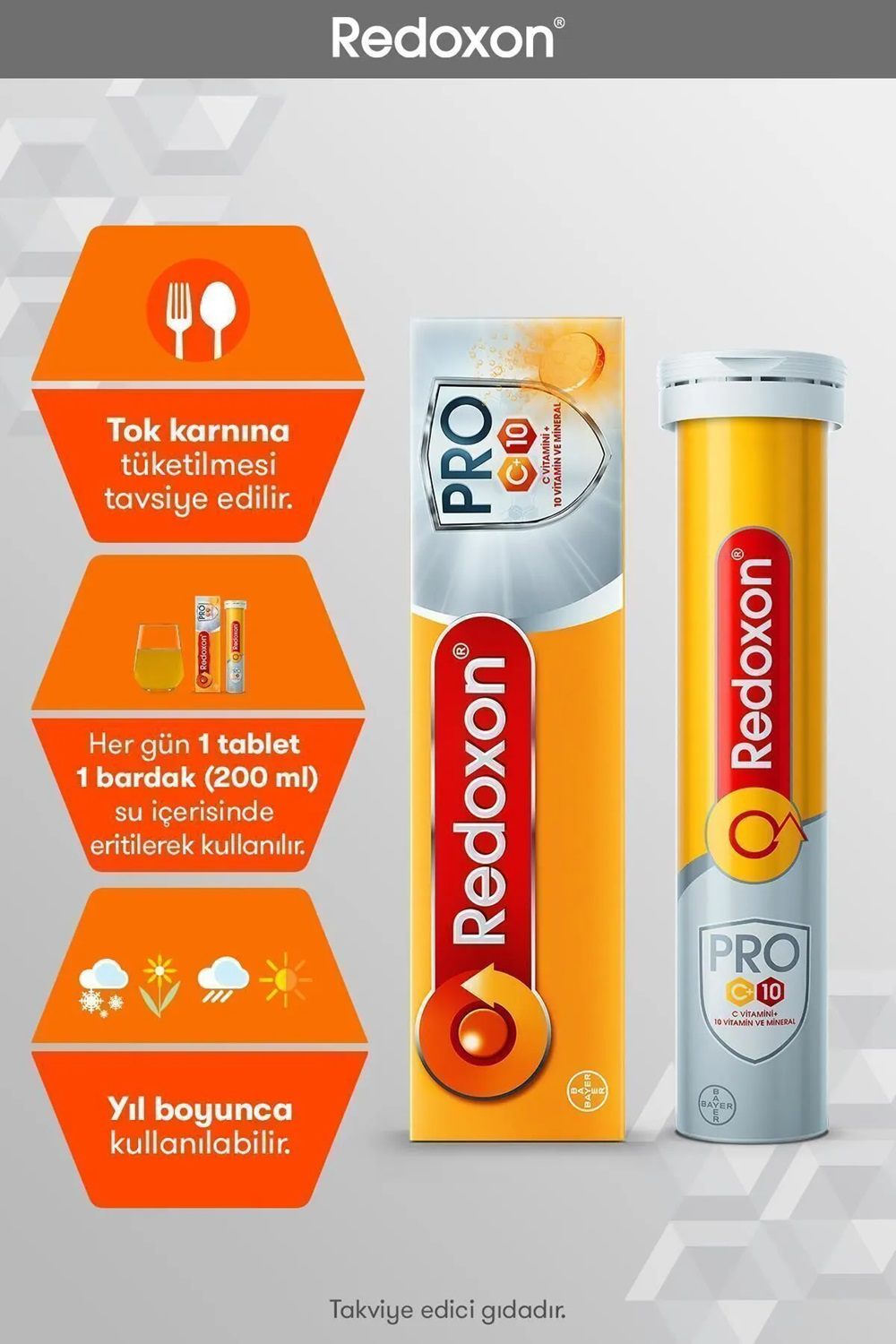 Redoxon Pro 15 Efervesan Tablet 4'lü Paket