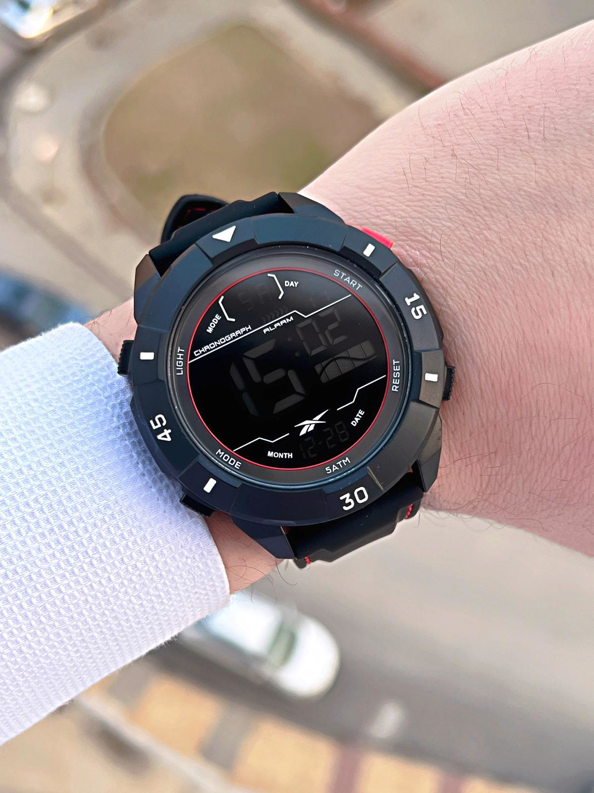 Reebok Silikon Kordon 50 Mt Suya Dayanıklı Dijital Seri Büyük Kas